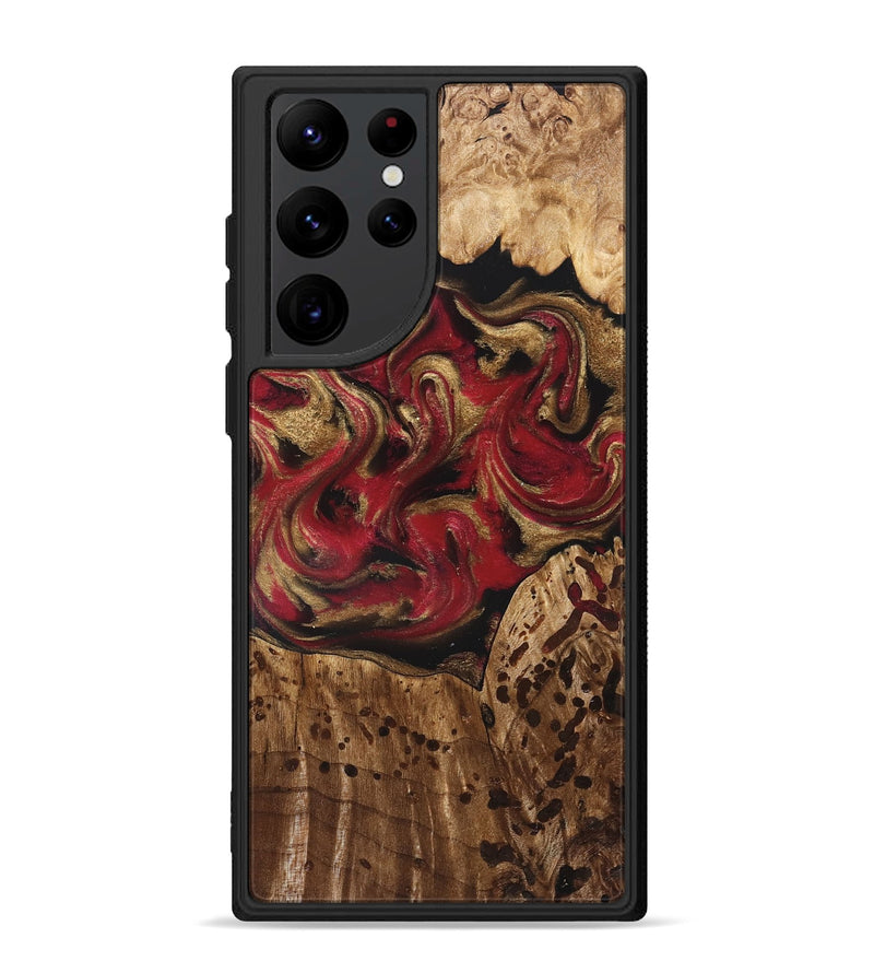 Galaxy S22 Ultra Wood Phone Case - Stewart (Red, 827586)