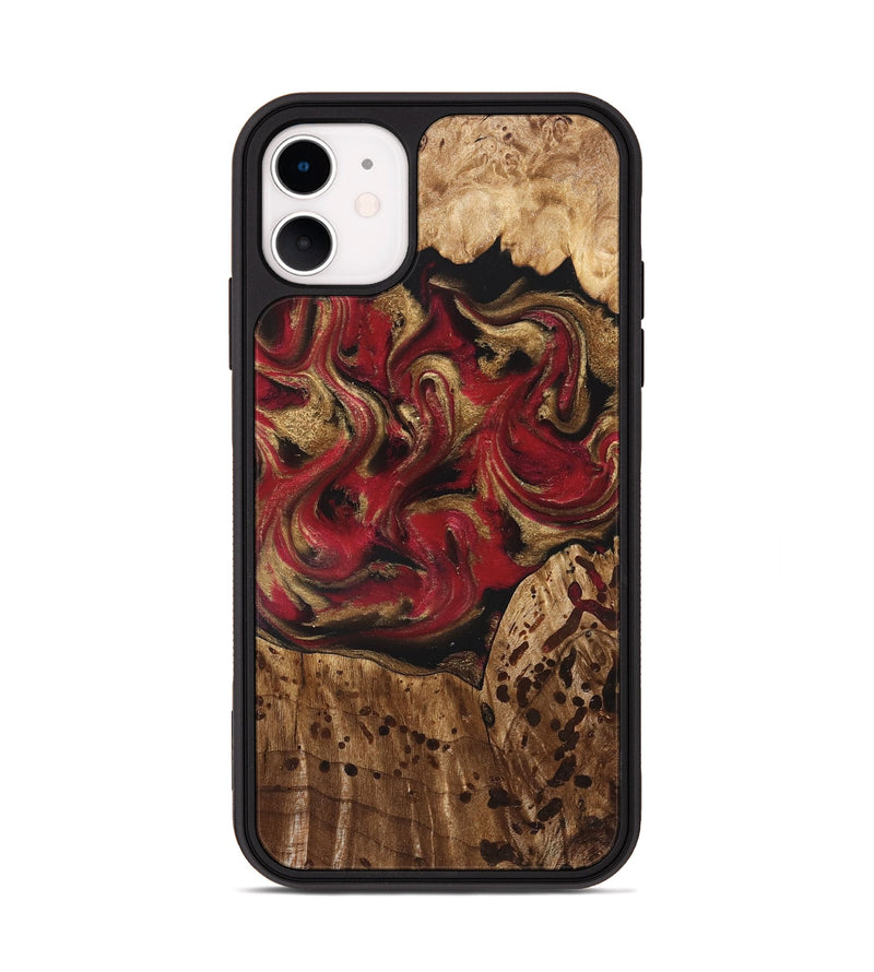 iPhone 11 Wood Phone Case - Stewart (Red, 827586)