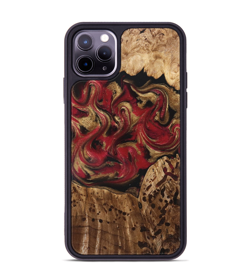 iPhone 11 Pro Max Wood Phone Case - Stewart (Red, 827586)