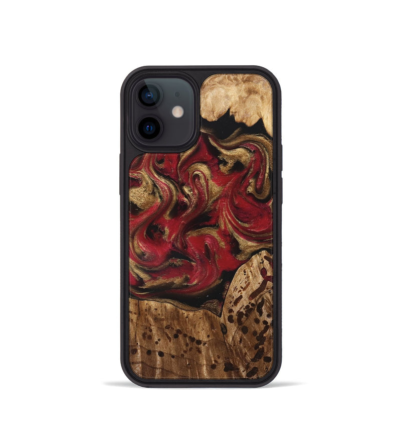 iPhone 12 mini Wood Phone Case - Stewart (Red, 827586)