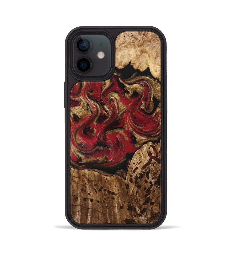 iPhone 12 Wood Phone Case - Stewart (Red, 827586)