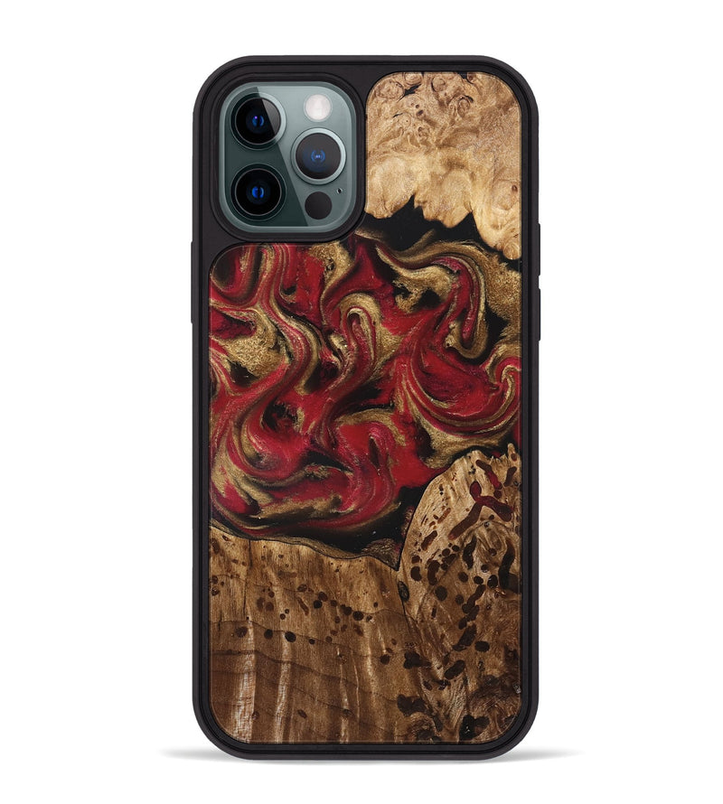 iPhone 12 Pro Max Wood Phone Case - Stewart (Red, 827586)