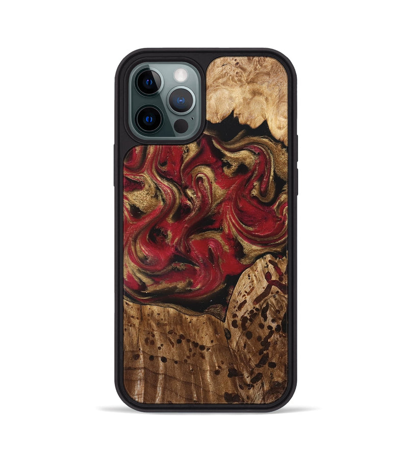 iPhone 12 Pro Wood Phone Case - Stewart (Red, 827586)