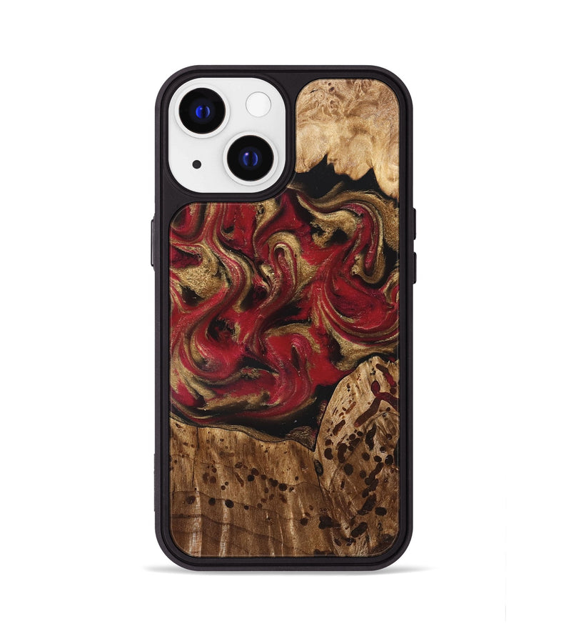 iPhone 13 Wood Phone Case - Stewart (Red, 827586)