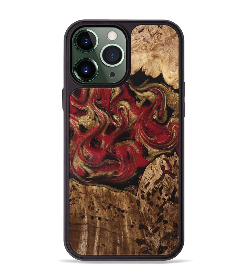iPhone 13 Pro Max Wood Phone Case - Stewart (Red, 827586)