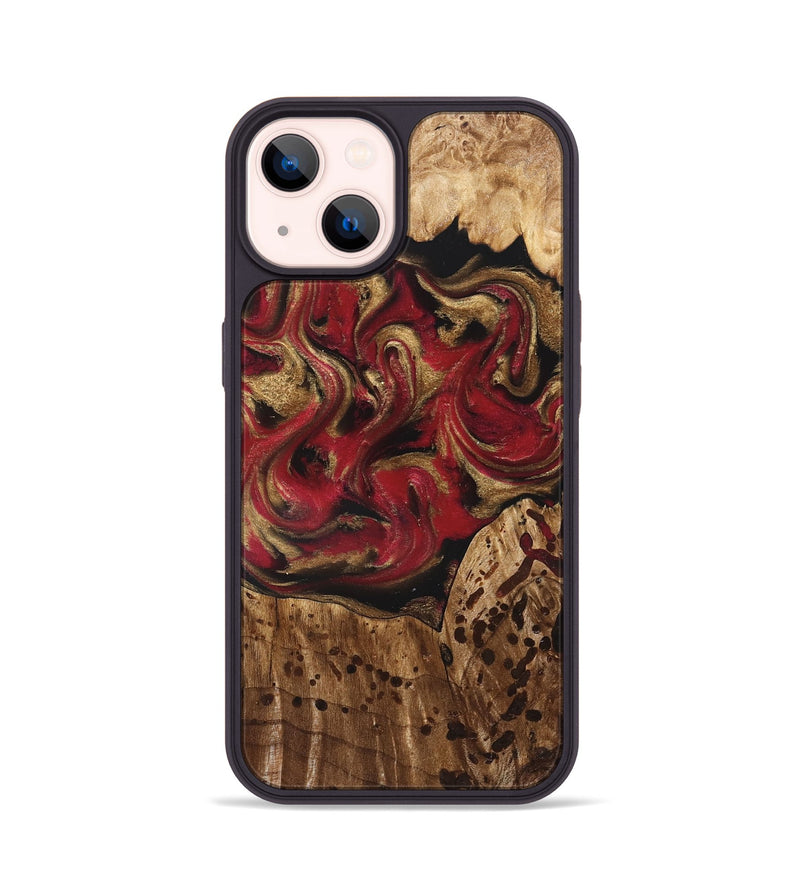 iPhone 14 Wood Phone Case - Stewart (Red, 827586)
