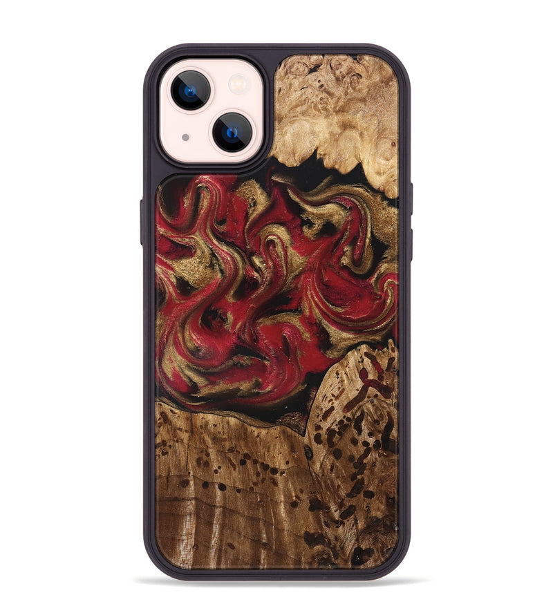 iPhone 14 Plus Wood Phone Case - Stewart (Red, 827586)