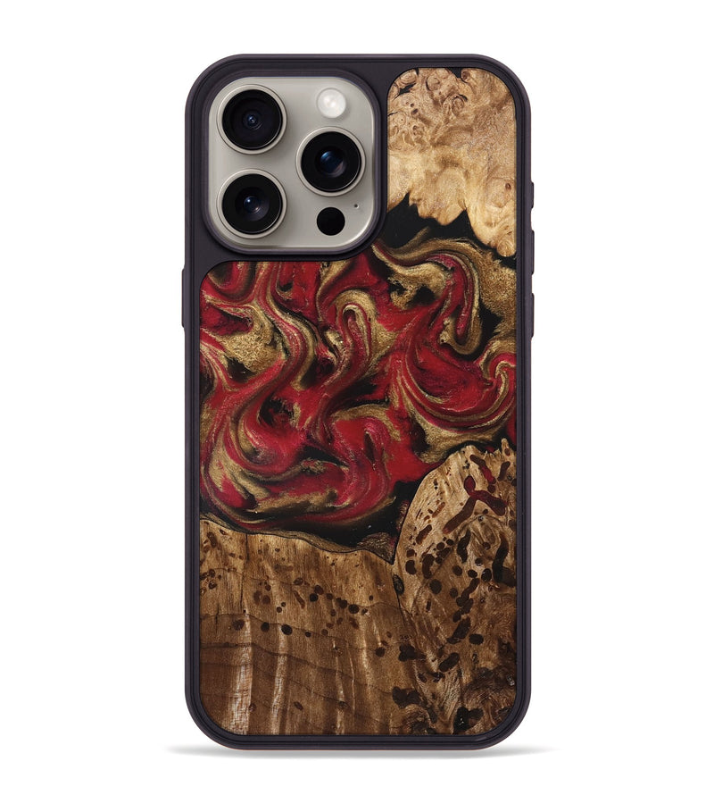 iPhone 15 Pro Max Wood Phone Case - Stewart (Red, 827586)