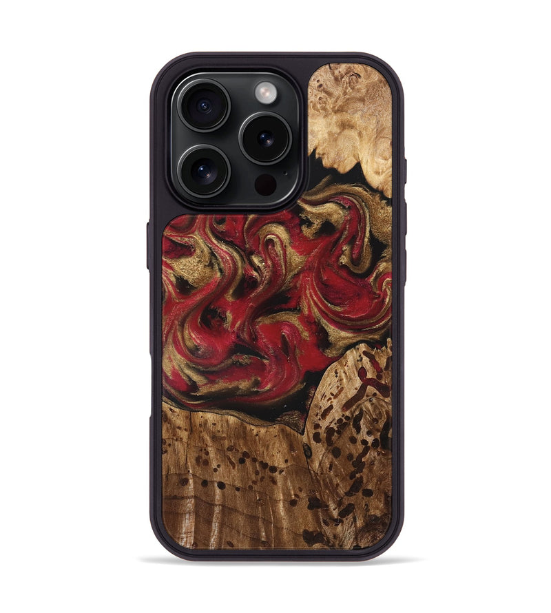 iPhone 16 Pro Wood Phone Case - Stewart (Red, 827586)