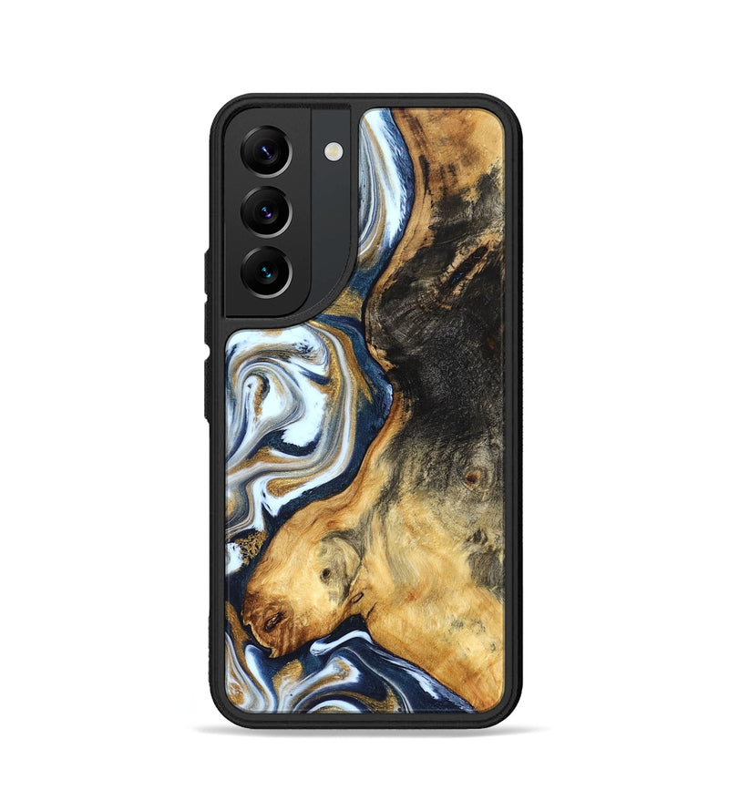 Galaxy S22 Wood Phone Case - Ardis (Teal & Gold, 827587)