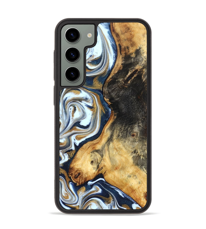 Galaxy S23 Plus Wood Phone Case - Ardis (Teal & Gold, 827587)