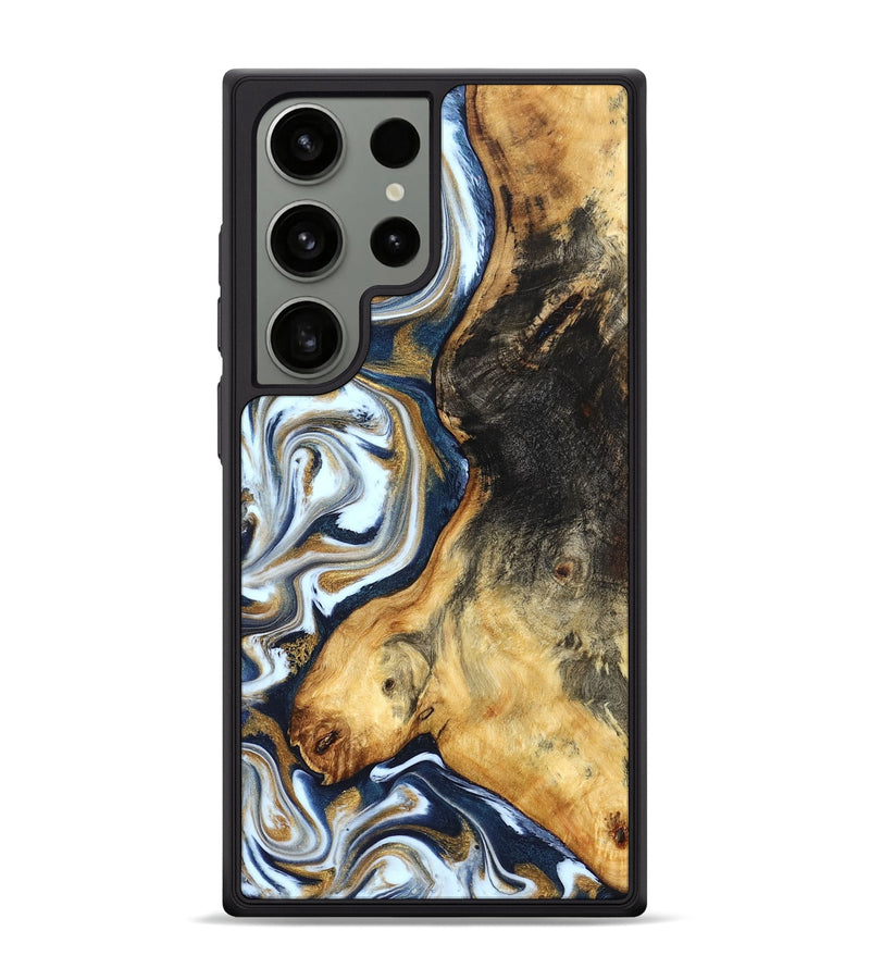 Galaxy S24 Ultra Wood Phone Case - Ardis (Teal & Gold, 827587)
