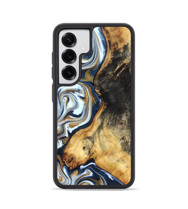 Galaxy S25 Wood Phone Case - Ardis (Teal & Gold, 827587)