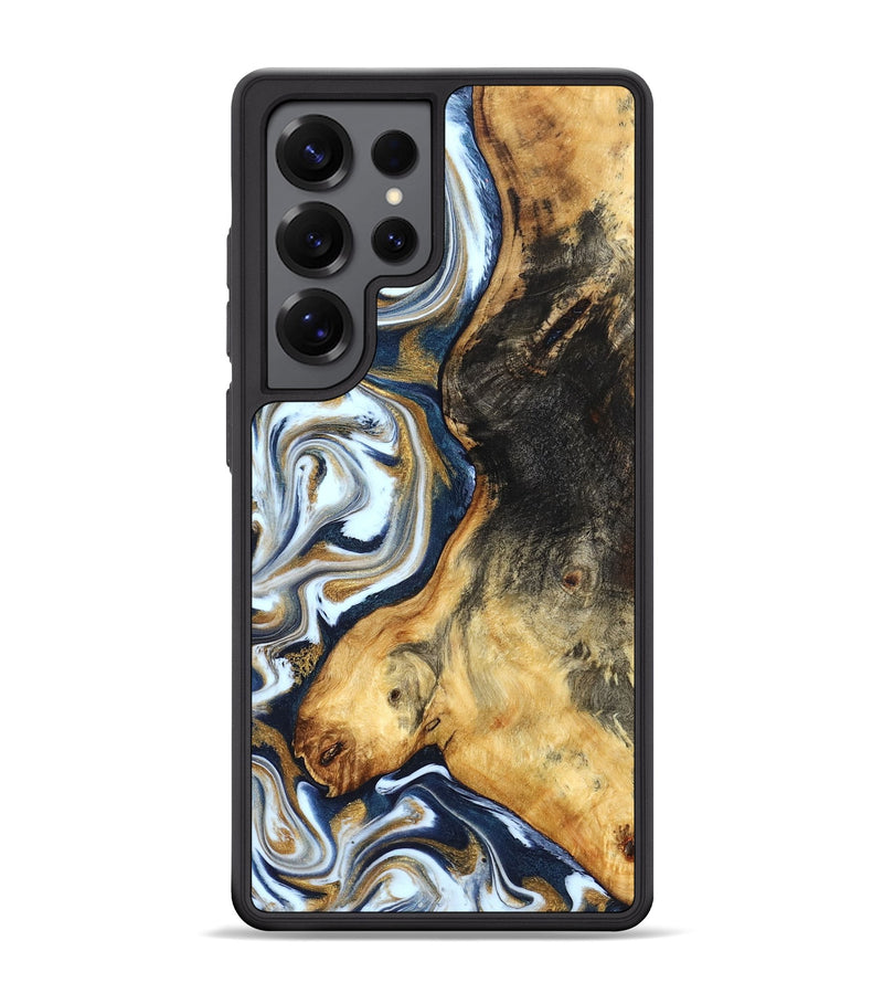 Galaxy S25 Ultra Wood Phone Case - Ardis (Teal & Gold, 827587)