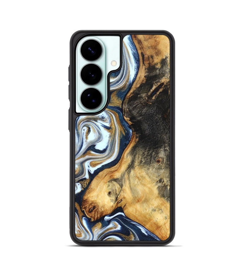 Galaxy S26 Wood Phone Case - Ardis (Teal & Gold, 827587)