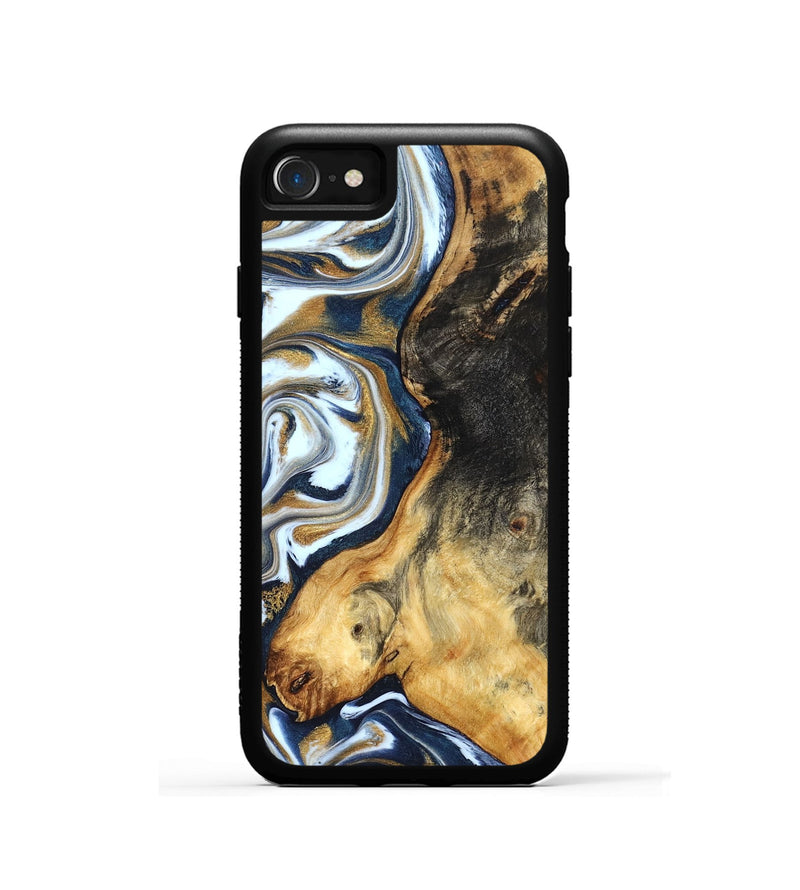 iPhone SE Wood Phone Case - Ardis (Teal & Gold, 827587)