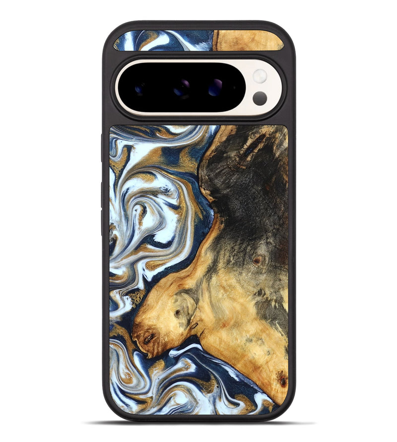 Pixel 10 Pro XL Wood Phone Case - Ardis (Teal & Gold, 827587)