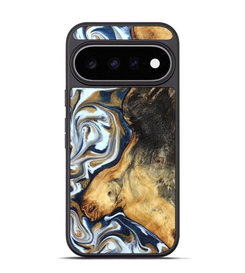 Pixel 11 Pro Wood Phone Case - Ardis (Teal & Gold, 827587)