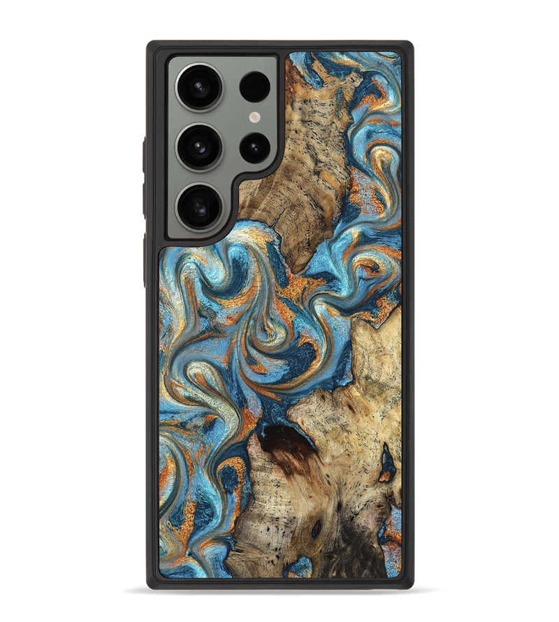 Galaxy S23 Ultra Wood Phone Case - Marlon (Teal & Gold, 827588)
