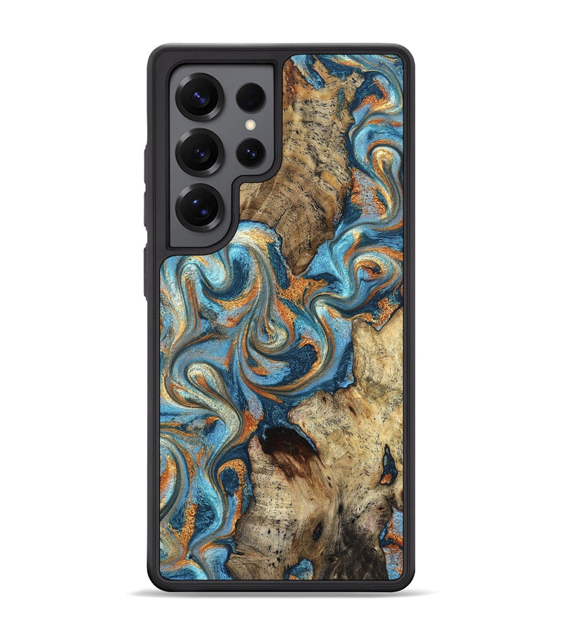 Galaxy S25 Ultra Wood Phone Case - Marlon (Teal & Gold, 827588)