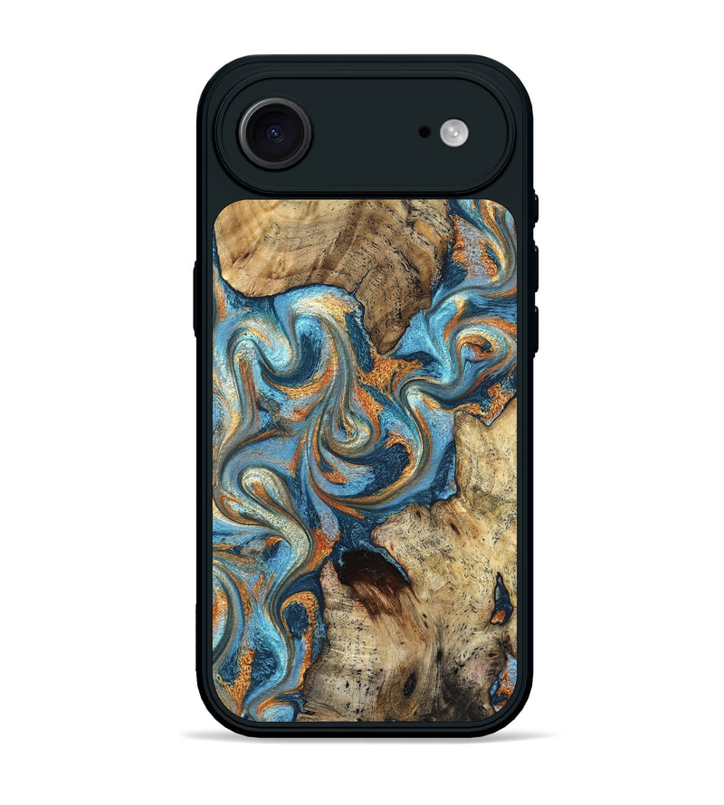 iPhone 17 Air Wood Phone Case - Marlon (Teal & Gold, 827588)