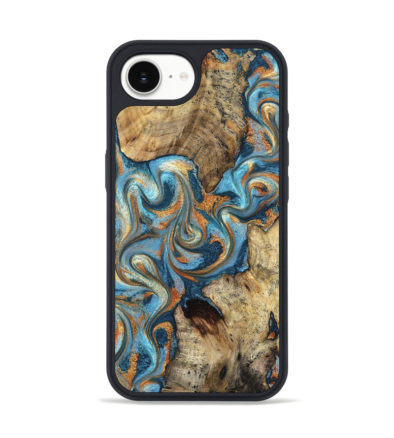 iPhone 17e Wood Phone Case - Marlon (Teal & Gold, 827588)