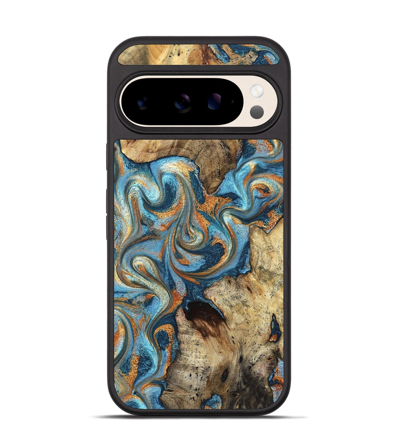 Pixel 10 Wood Phone Case - Marlon (Teal & Gold, 827588)