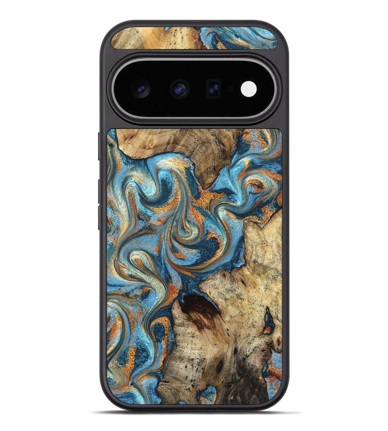 Pixel 11 Pro XL Wood Phone Case - Marlon (Teal & Gold, 827588)