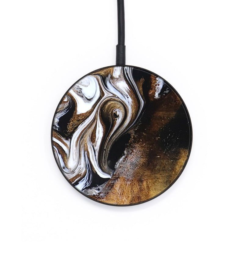 Circle Wood Wireless Charger - Roxane (Black & White, 827603)