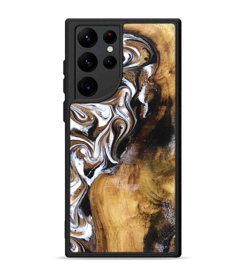 Galaxy S22 Ultra Wood Phone Case - Roxane (Black & White, 827603)