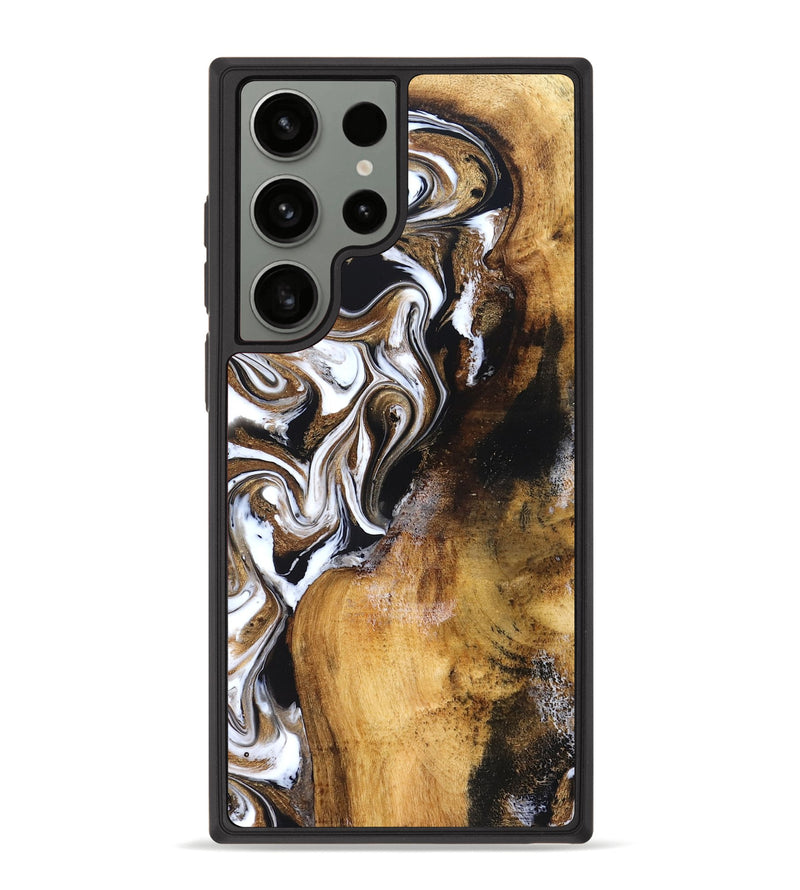 Galaxy S23 Ultra Wood Phone Case - Roxane (Black & White, 827603)