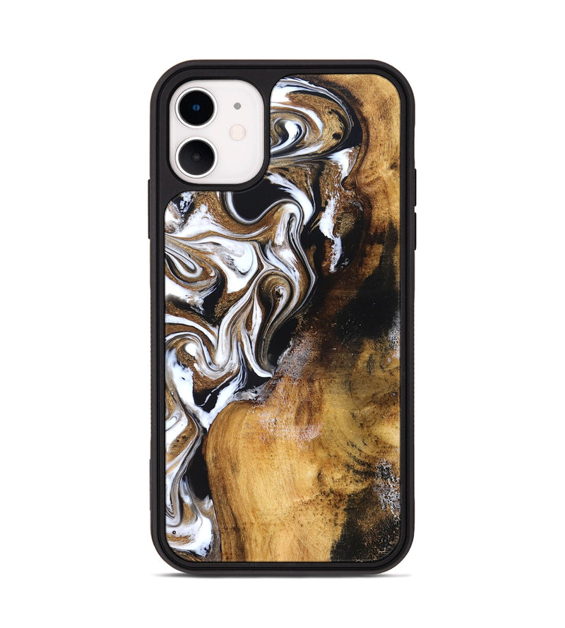 iPhone 11 Wood Phone Case - Roxane (Black & White, 827603)