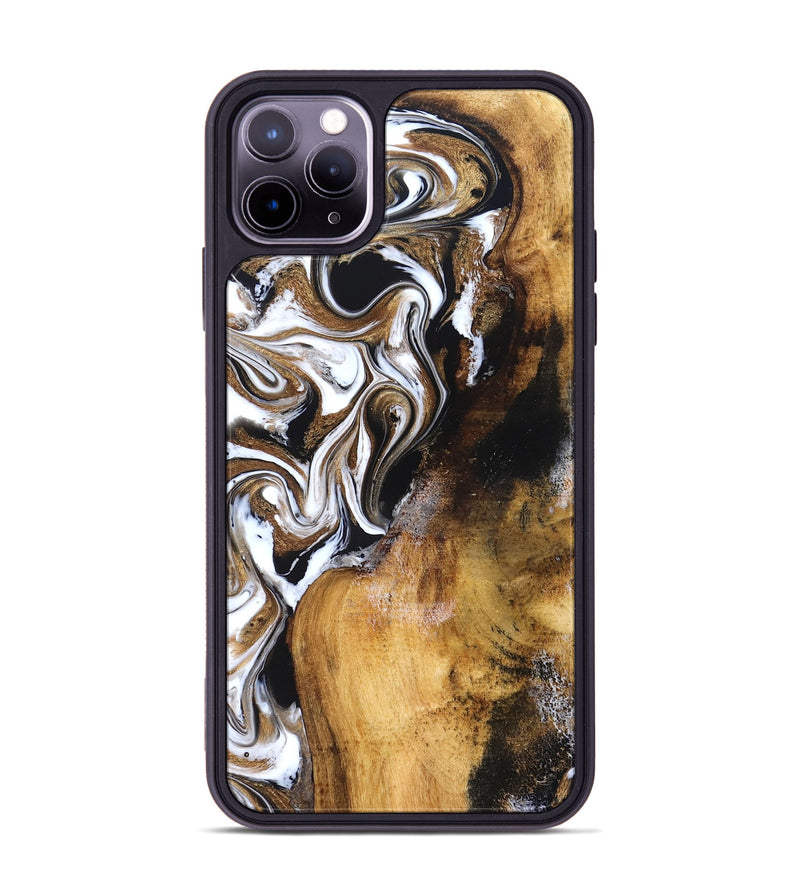 iPhone 11 Pro Max Wood Phone Case - Roxane (Black & White, 827603)