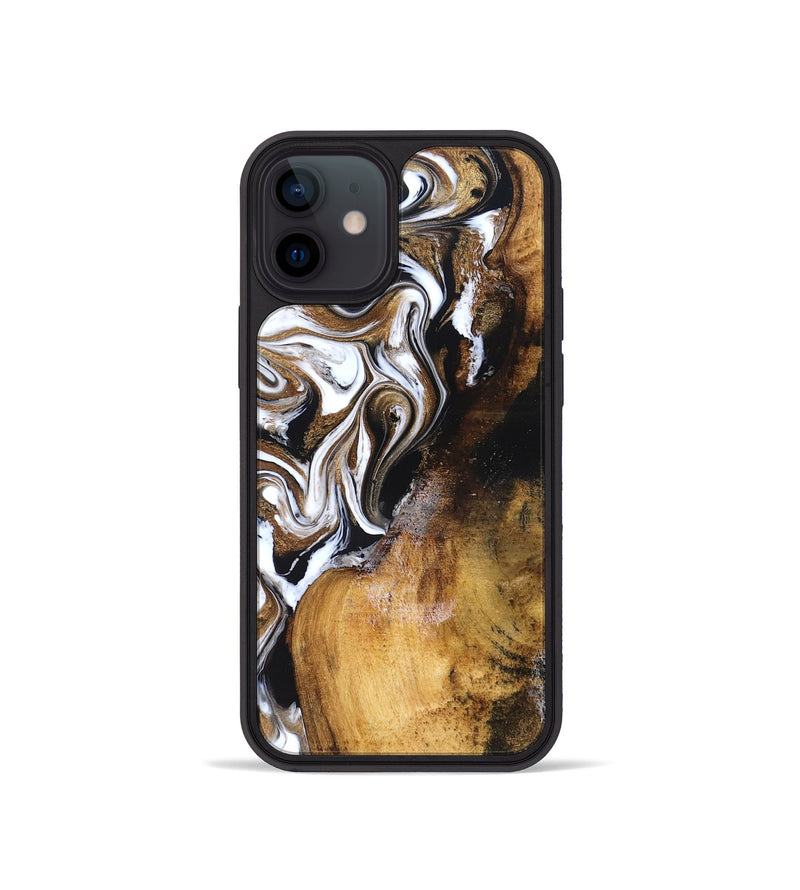 iPhone 12 mini Wood Phone Case - Roxane (Black & White, 827603)