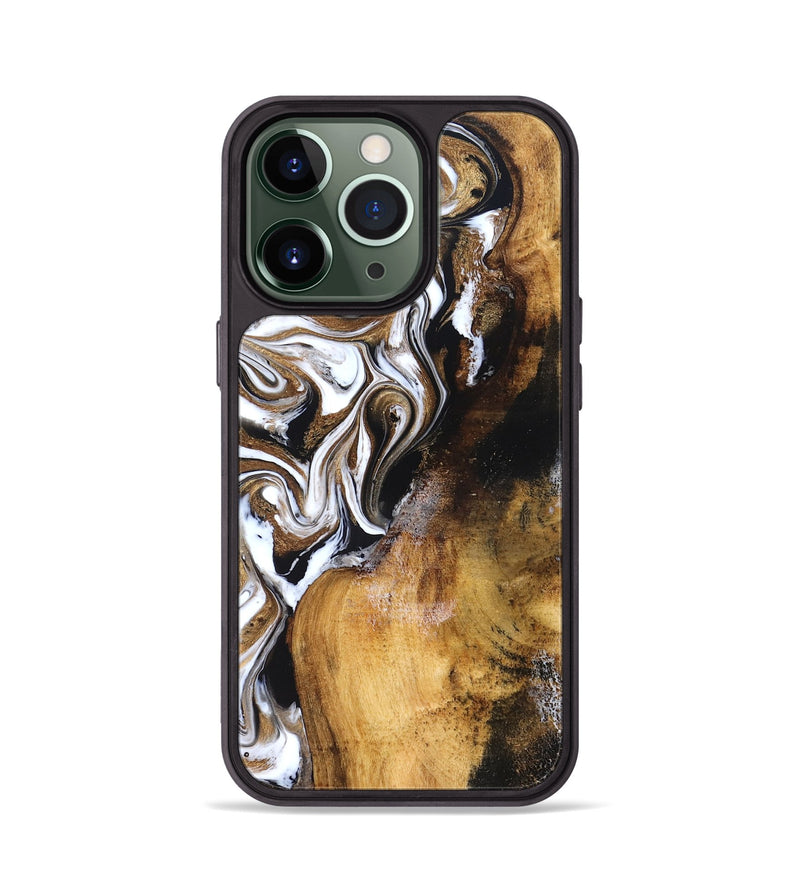 iPhone 13 Pro Wood Phone Case - Roxane (Black & White, 827603)