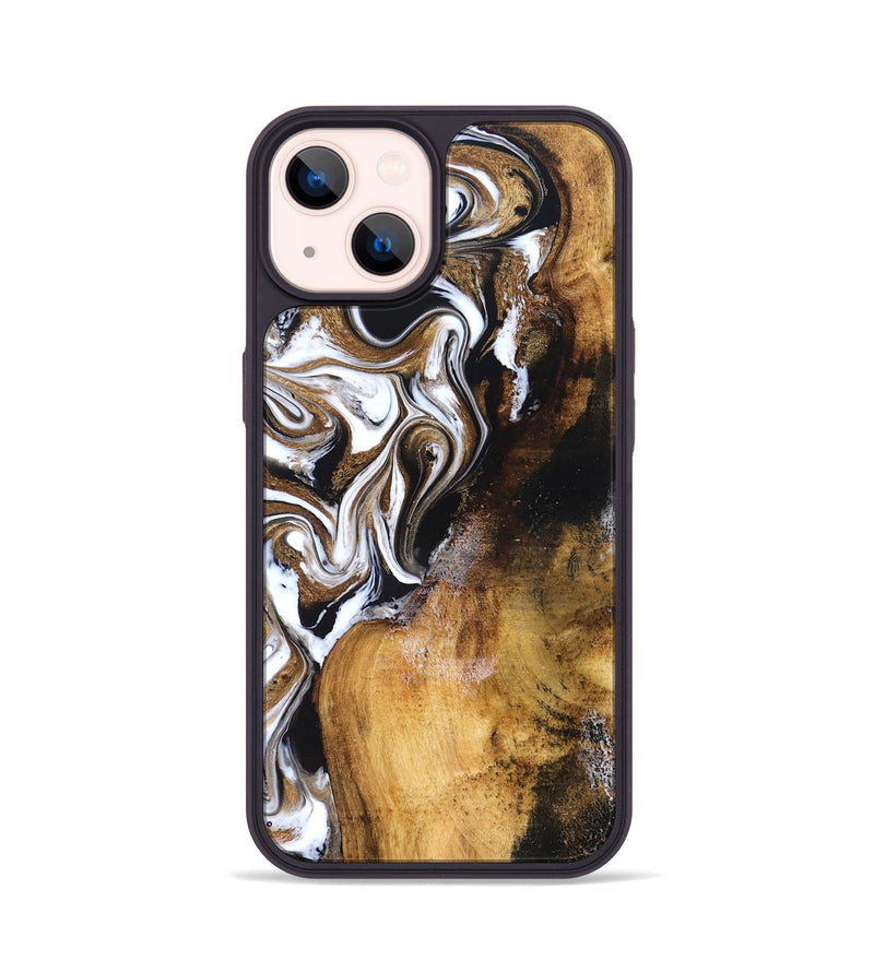 iPhone 14 Wood Phone Case - Roxane (Black & White, 827603)
