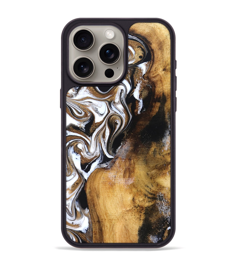 iPhone 15 Pro Max Wood Phone Case - Roxane (Black & White, 827603)