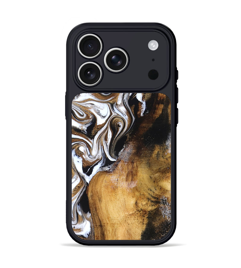 iPhone 17 Pro Wood Phone Case - Roxane (Black & White, 827603)