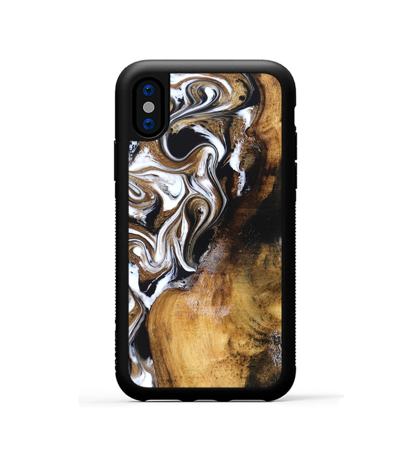 iPhone Xs Wood Phone Case - Roxane (Black & White, 827603)