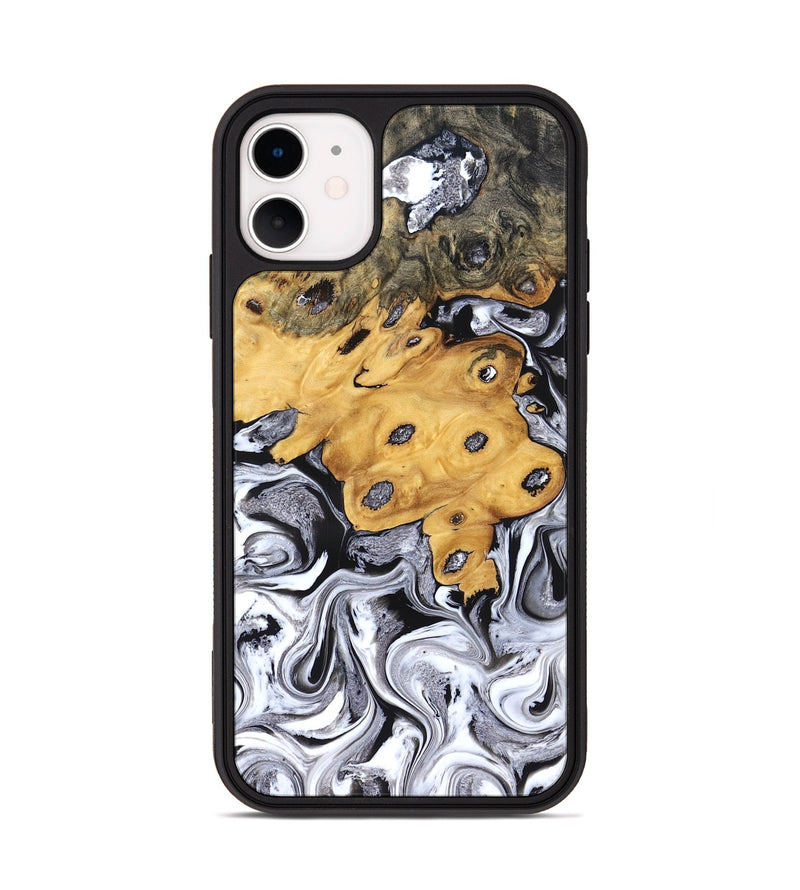 iPhone 11 Wood Phone Case - Kinley (Black & White, 827604)