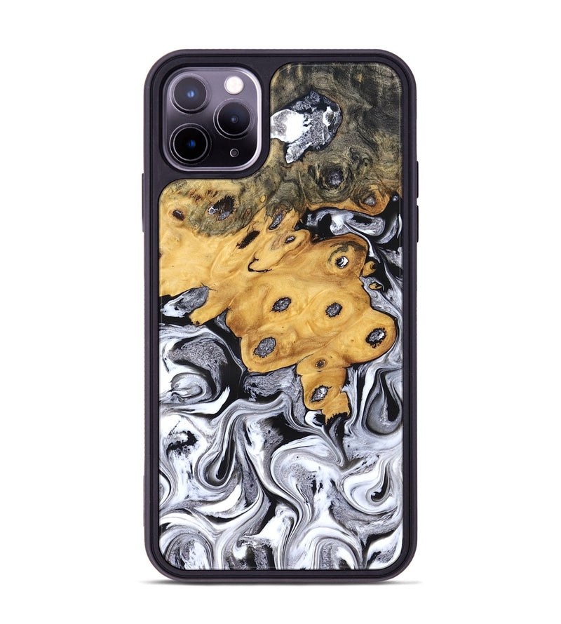 iPhone 11 Pro Max Wood Phone Case - Kinley (Black & White, 827604)