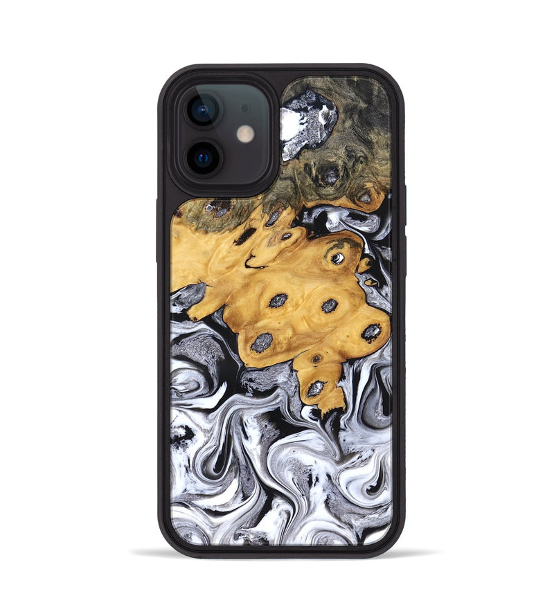 iPhone 12 Wood Phone Case - Kinley (Black & White, 827604)