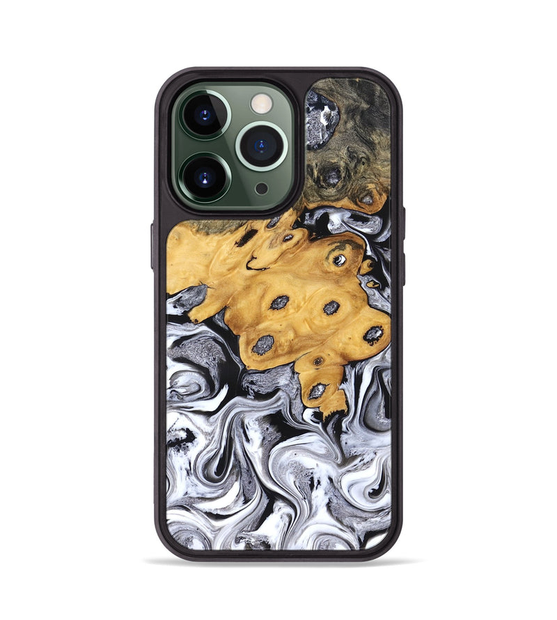 iPhone 13 Pro Wood Phone Case - Kinley (Black & White, 827604)