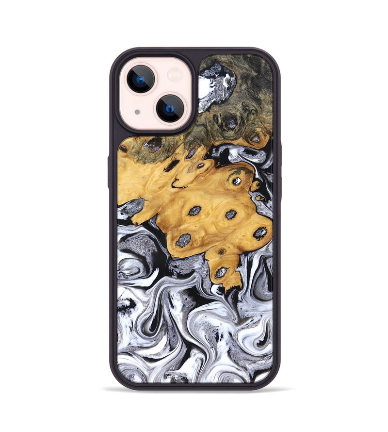 iPhone 14 Wood Phone Case - Kinley (Black & White, 827604)