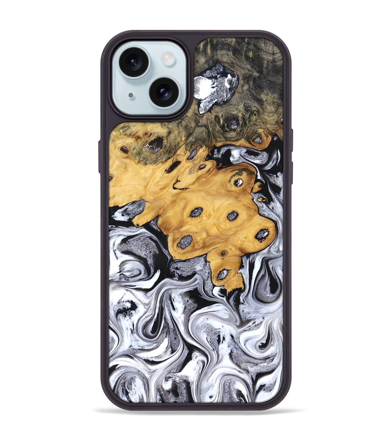 iPhone 15 Plus Wood Phone Case - Kinley (Black & White, 827604)
