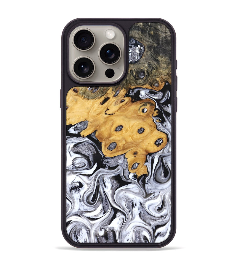 iPhone 15 Pro Max Wood Phone Case - Kinley (Black & White, 827604)