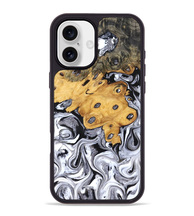 iPhone 16 Plus Wood Phone Case - Kinley (Black & White, 827604)