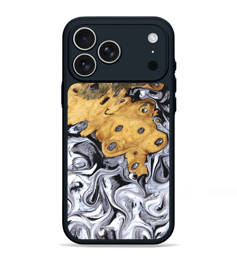 iPhone 17 Pro Max Wood Phone Case - Kinley (Black & White, 827604)