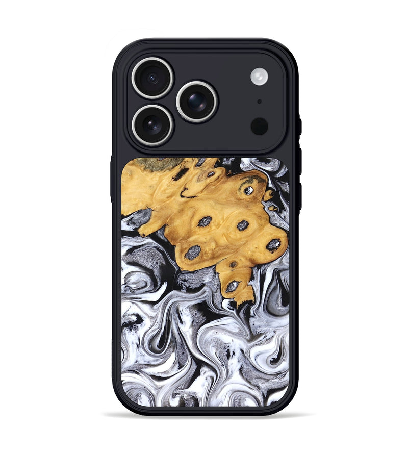 iPhone 17 Pro Wood Phone Case - Kinley (Black & White, 827604)
