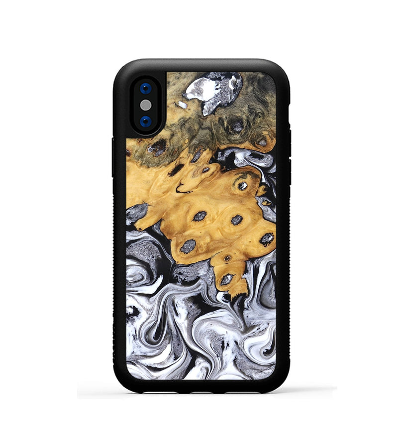 iPhone Xs Wood Phone Case - Kinley (Black & White, 827604)